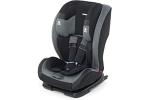 Foppapedretti Seggiolino Auto Re-Klino Fix, Gruppo 1/2/3 (9-36 Kg), per bambini da 9 mesi a 12 anni, Isofix, conforme ECE R44, Sistema Protezione Impatto Laterale, Sedile Anatomico, Nero