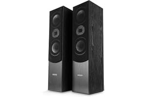 Bennett & Ross Radiant Paire d'enceintes Colonne HiFi 3 Voies (350W RMS, 6,5" woofer, 6,5" médium, 1" Tweeter, Conception Bass-Reflex, Finition Bois veiné) Noir