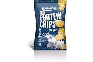 IronMaxx High Protein Potato Chips - Sea Salt 60g Beutel | Zuckerarm und glutenfrei | Hoher Proteingehalt und auf Kartoffelbasis