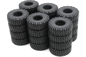 HOBBYSOUL RC 1.0 Crawler Lot de 24 pneus souples Hauteur 55 mm Compatible avec jantes 1/24 Beadlock