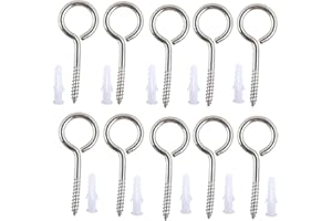 newlng M5x65mm Ösenschraube Edelstahl 304 Ringschraube Augenschrauben Schraubhaken Augen Schraubösen Selbstschneidende Schraube für Kronleuchter Vorhänge Handwerk 10 pcs Kunststoff-Expansionsrohre