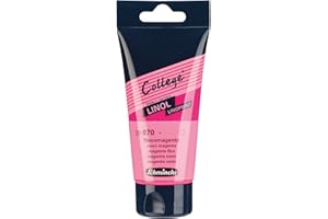 ‎SCHMINCKE Schmincke - College Linol, Künstler-Linoldruck-Farben, Neonmagenta in 75 ml-Tube, 39870013, geruchsarme Linoldruckfarbe auf Wasserbasis, lichtecht, gleichmäßiger Druck