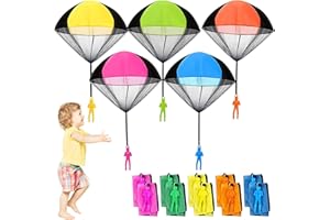 Giocattoli per Paracadutisti per Bambini,Gloryit 10 pezzi Giocattoli per Paracadute Giocattoli Paracadutisti per Bambini,Paracadute Gioco per Bambini,Giochi per il Tempo Libero All'aperto