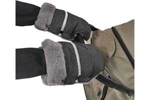 WD&CD Handmuff, Universal Buggy Pushchair Hand Muff Gloves Waterproof and Windproof Fleece Lined Pram Muff Pram Hand Warmer, Grey