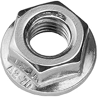 Sechskantmuttern mit Flansch M3 aus Edelstahl A2 (10 Stück) | DIN 6923 - Flanschmuttern mit Sperrverzahnung…
