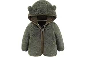 GAJAOUS Giacca con Cappuccio in Fleece per Bambini e Bambine con Orecchie, Calda Giacca Cartoon Orso con Zip, Cappotto per Neonati 0-24 Mesi