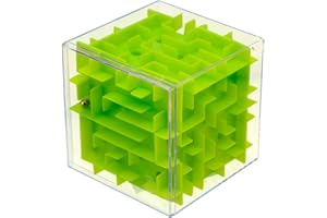 AUTOZOCO PLAYZOCO Cubo Laberinto, Puzzle Cúbico, Cubo Rompecabezas Tridimensional, Laberinto 3D, Juego de Desafío Espacial, Rompecabezas Laberinto 3D, Apto para niños y Adultos, 8x8x8 cm, Verde