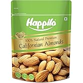 Happilo 100% Natural Premium California Dried Almonds 500g Pack Pouch | Premium Badam Giri | High in Fiber & Boost Immunity |