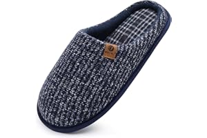 ONCAI Pantofole da Uomo Invernali, Comoda Memory Foam Calde Scarpe da Casa in Lana Con Suola Antiscivolo Taglia 40-49 EU