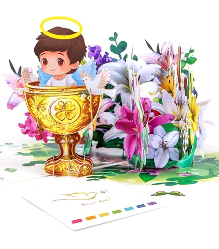 Carte pop-up 3D avec croix de houx, faite à la main pour la prière de