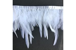 Sowder, bordo sfrangiato con piume per abiti e decorazioni, confezione da 4,6 m White