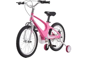 BSTSEL Children's Bicycle 14" 16" 18" Blue & Pink Kids Bike Boys&Girls Children Bicycle With Silent Stabilizers And Double Brakes Ages 2-9 Years Old Children Bike Gift