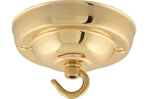 ElekTek Rosone da soffitto con gancio diametro 108 mm Finiture metallizzate colori verniciati a polvere per lampade a sospensione e lampadari Ottone