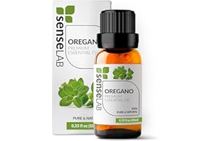 SenseLAB Aceite Esencial de Orégano - Aceite de Orégano Natural 100% Puro de Grado Terapéutico para Difusor de Aromaterapia - Aceite para el Cuidado de la Piel (10 ml)