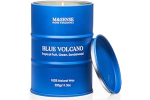 ‎M&SENSE M&SENSE ŚWIECA ZAPACHOWA - Tropikalne Owoce | Naturalny Wosk Sojowy 320g | 70h Palenia | Nietoksyczna | Letni Prezent Uniwersalny