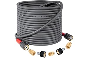 YAMATIC Super Flexible Pressure Washer Hose 15M/50FT x 1/4", Kink Resistant 220 Bar/3200 PSI Heavy Duty Extension/Replacement Hose for M22-14mm & 3/8 Inch Quick Connect Power Washer and Accessories