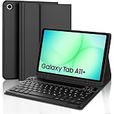 m.tk moveteck Samsung Galaxy Tab A11+ ile Uyumlu Bluetooth Klavyeli Kılıf, SM-X230, Siyah, Kalem B&ouml;lmeli