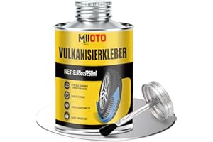 Miioto Colle Vulcanisante Pneu, Colle Rustine, Colle Pneu Voiture, Colle Caoutchouc, Réparation de Fissures, Déchirures, Dommages aux Pneus, 250ml