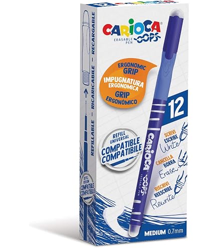 CARIOCA Oops! Nachfüllminen Grün – 3 Stück, Thermosensible Tinte, 0,7 Mm Spitze, Für Radierbare Stifte