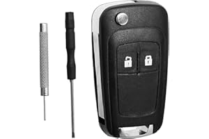 KEYQUEEN 2 Buttons Replacement Car Key Fob Case Compatible with Chevrolet Aveo Matiz Cruze Captiva Spark Orlando Trax and for Opel Vauxhall Astra Insignia Mokka Corsa Adam Karl Vectra Zafira Meriva