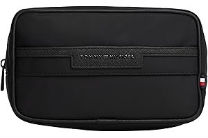 Tommy Hilfiger Uomo Beauty Case Repreve Washbag con Logo, Nero (Black), Taglia Unica