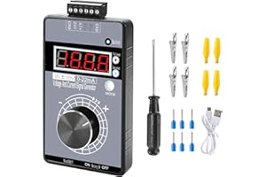 Riiai DC 0-10V 0/4-20mA Current Voltage Signal Generator, Built-in Battery Power Supply Interface Analog Simulator, Adjustable 4-Digit Display, for PLC, Panel Debugging, Device Testing