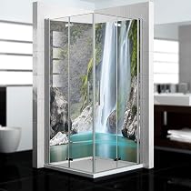 Dedeco Duschrückwand 'Wasserfall' – 2x 90x200 Cm, Wasserfest, Fugenlos, Made In Germany