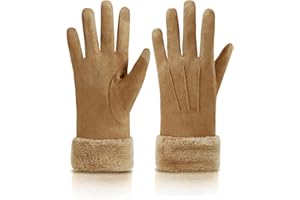 Knuffnee Women Winter Warm Gloves Touchscreen Thermal Glove Fleece Lined Suede Gloves