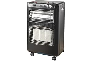 HOME It® hopfällbar gasolvärmare med fläkt, 3 värmelägen 1,5/2,8/4,2 kW, piezotändning, ODS-sensor och tippskydd, med hjul, a