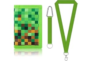 Fzyisw Videospiel Brustbeutel Kinder, Miner Spiel Portemonnaie, Geldbeutel Kinder, Pixel Portmonee, Theme Geldbörse Kindergeldbeutel für Geburtstagsgeschenk, Schulanfang