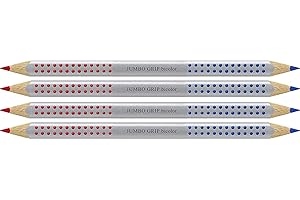 Faber-Castell 110910 Jumbo Grip Silbentrennstift Bicolor rot und blau (4er Pack)