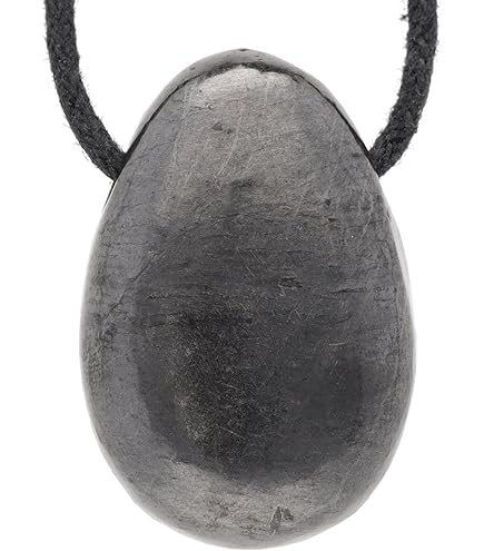 Ciondolo Shungite Nera A Goccia - Pietra Naturale Con Nastro Cotone Per Benessere - Foto 8