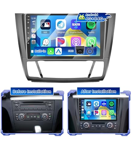 Autoradio CAMECHO Per BMW Serie 1 (E81 E82 E87 E88 2004-2011) – 9 Pollici, Android 15, 8 Core, 4+64GB, Wireless Carplay, GPS, DSP, Telecamera Posteriore Inclusa