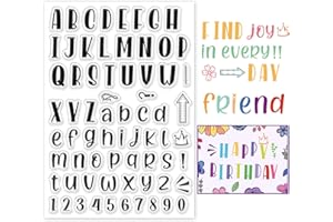 PH PANDAHALL PandaHall Timbres Clairs Alphabets Lettres Chiffres, Tampon Scrapbooking Tampons Décoration Vintage Tampons en Silicone Transparents pour le Scrapbooking l'album Photo la Fabrication de Cartes