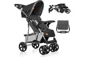 LIONELO Emma Plus Silla de paseo hasta 15 kg 6-36M Respaldo ajustable Cinturón de seguridad de 5 puntos Capucha profunda Organizador para padres