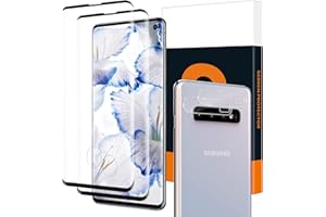 Carantee 2+2 pièces Verre Trempé pour Samsung Galaxy S10, avec Caméra Arrière Protecteur, 3D vitre protection pour Samsung Galaxy S10, Incassable Haute Sensibilité Haut Définition protection écran