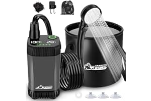 WADEO Doccia Portatile da Campeggio, [Secchio Pieghevole da 20L] [6000mAh], Kit Doccia da Esterno per Spiaggia, Animali, Auto, Giardino