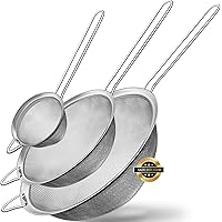 Sieves and Strainers Set - WALFOS Metal Sieve Stainless Steel, Fine Mesh Strainer Kitchen Sieve Fine Mesh, Cooking, Flour Sie