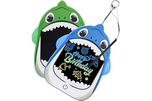 PERMUST 2 Stück Tragbar LCD Schreibtafel KindeMaltafel,Hai-Stil Cartoon Zaubertafel,LCD Schreibtafel für Kinder,Löschbarem Handschrift Block,Geschenke Spielzeug ab 2 3 4 5 6 7 Jahre Mädchen Jungen