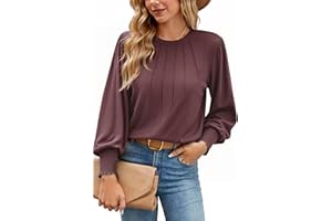 Gyabnw Maglietta Manica Lunga Donna T-Shirt Morbido Maglia Donna Elegante con Maniche a Sbuffo Girocollo Adatto per Gonne alla Moda Pantaloni