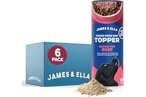 James & Ella Freeze-Dried Raw Dog Food Topper (6 x 50g) ❘ Nutritious Grass Fed Beef ❘ Freeze-Dried to Seal in Nutrients, Packed with Essential Oils & Minerals for Healthy Dogs, Grain & Gluten Free