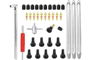 Yeeliv Lot de 36 Demonte Pneu, Outil de levier de pneus, Demonte Valve Pneu Outil pour Les Voitures, Camions, Vélos, Motos