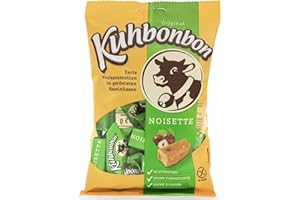 Kuhbonbon Noisette 175g – weiche Karamellbonbons aus süßem Karamell, zartschmelzende Toffee-Bonbons aus guter Butter, Milch und Haselnuss, glutenfrei, 175 gr
