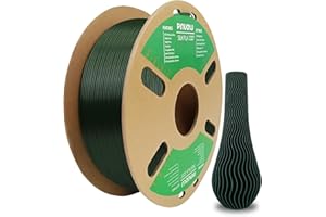 Pinuotu Silk Filament PLA 1.75mm Clog-Free Shiny 3D Printer Filament, 1kg Spool (2.2lbs), Dimensional Accuracy +/- 0.03 mm, Fit Most FDM Printer,PLA Silk Dark Green