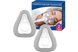 2 Packs Replacement CPAP Mask (M) Compatible with AirTouch F20 and Airfit F20, Optimized Comfort & Secure Seal with Memory Foam (New Version), Exceptional Value & Durable Mask Supplies by BlessEase(M)