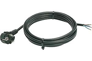 as - Schwabe Connection cable, 2 m, H05VV-F 3G1.5 connection cable, earthing contact angled plug with cable, connection cable 30 mm, stripped with wire end ferrules, power cable 230 V, 10 A, IP20,