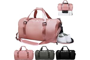 KYYLZ Sporttaschen für Damen und Herren,Reisetasche und Handtaschen,Sporttasche mit Schuhfach und Nassfach,Schwimmtasche Weekender Trainingstasche Tasche für Gym Fitness Urlaub Übernachtung Rosa