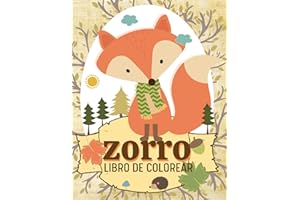 Zorro Libro de colorear: Libros infantiles para colorear, alivio del estrés, Terapia de relajación y color antiestrés para niños