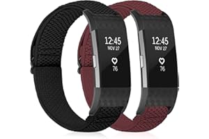 TumpCez Elastic Strap Only Compatible with Fitbit Charge 2，Adjustable Stretchy Nylon Sports Replacement Band for Men Women