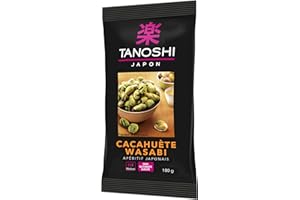 Tanoshi Cacahuètes Wasabi - Apéritif japonais - 100 g - Lot de 4